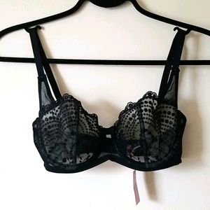 Dot Mesh Balcony Bra